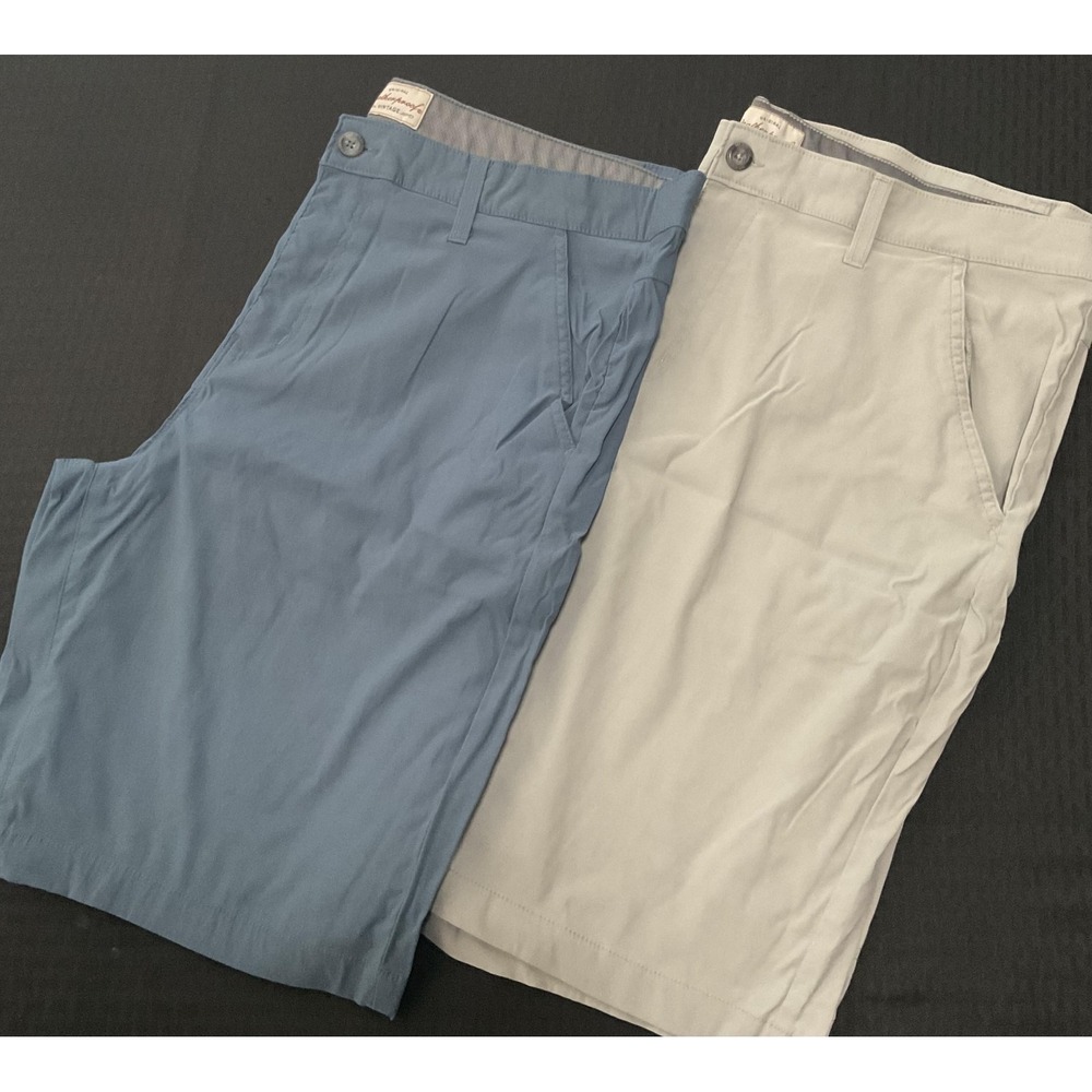 Lot Of 2 Weatherproof Vintage Shorts Mens Size 40 Blue Gray Chino Stretch Casual
